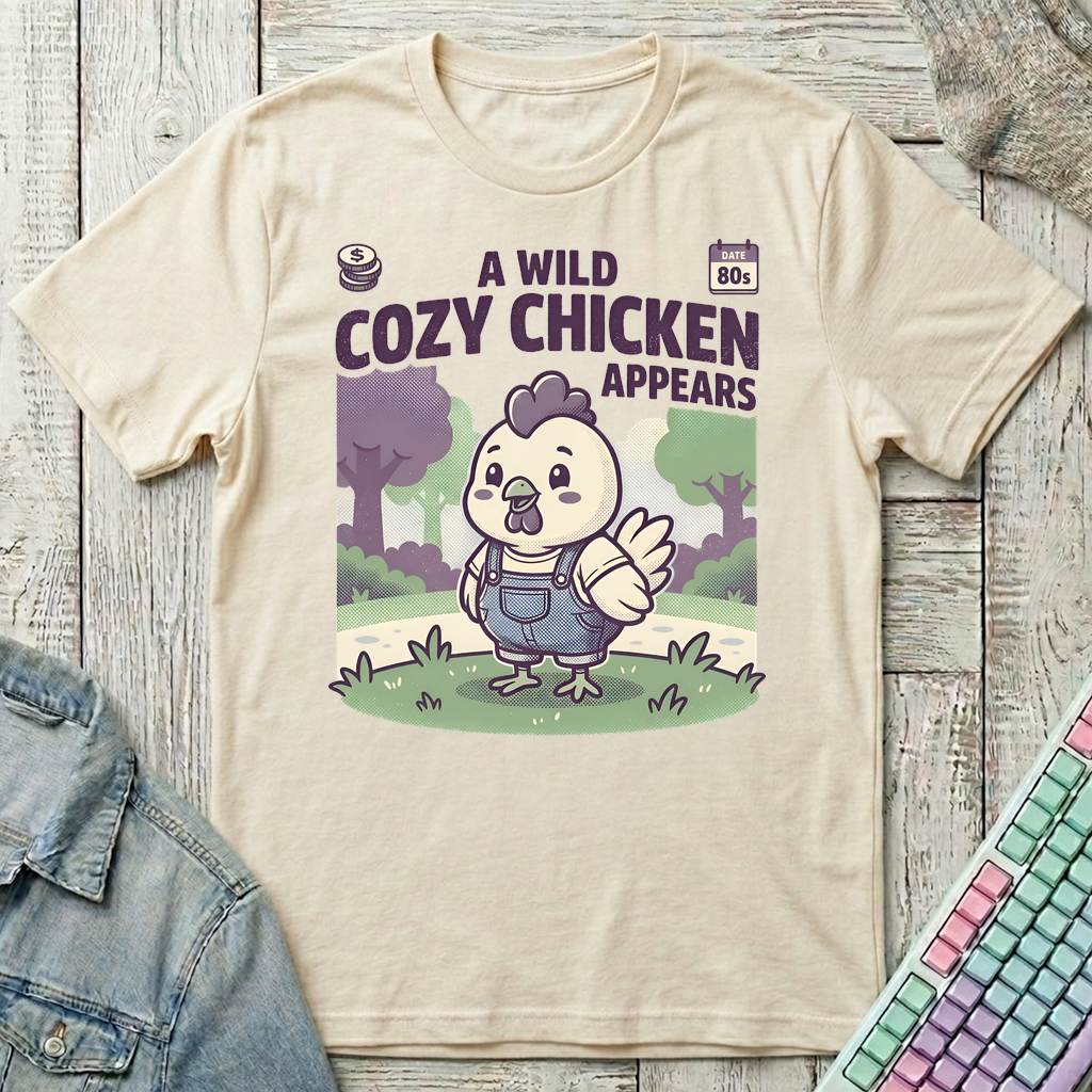 Cozy Chicken Appears T-Shirt - Cozy Chicken Appears_natural