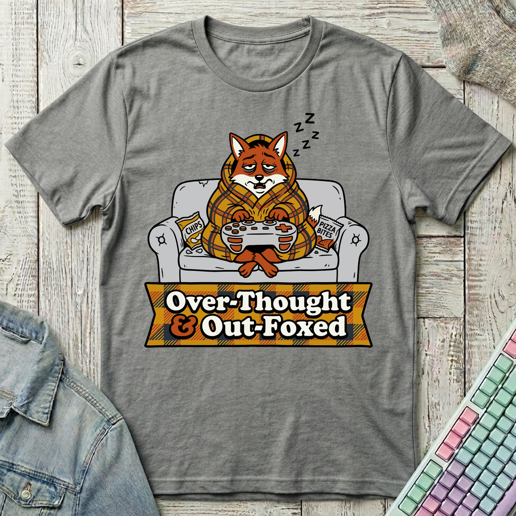 Cozy Fox Game Night T-Shirt - Cozy Fox Game Night_graphite_heather