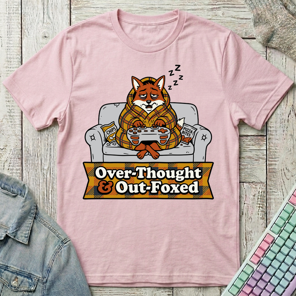 Cozy Fox Game Night T-Shirt - Cozy Fox Game Night_light_pink
