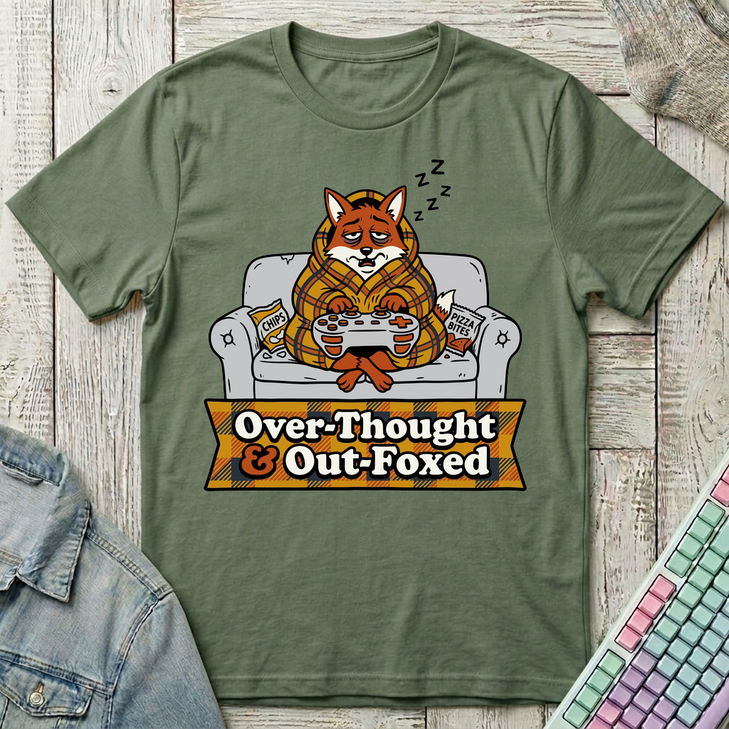Cozy Fox Game Night T-Shirt - Cozy Fox Game Night_military_green