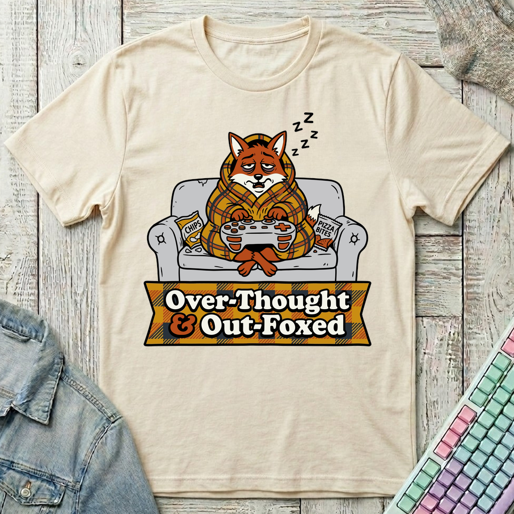 Cozy Fox Game Night T-Shirt - Cozy Fox Game Night_natural