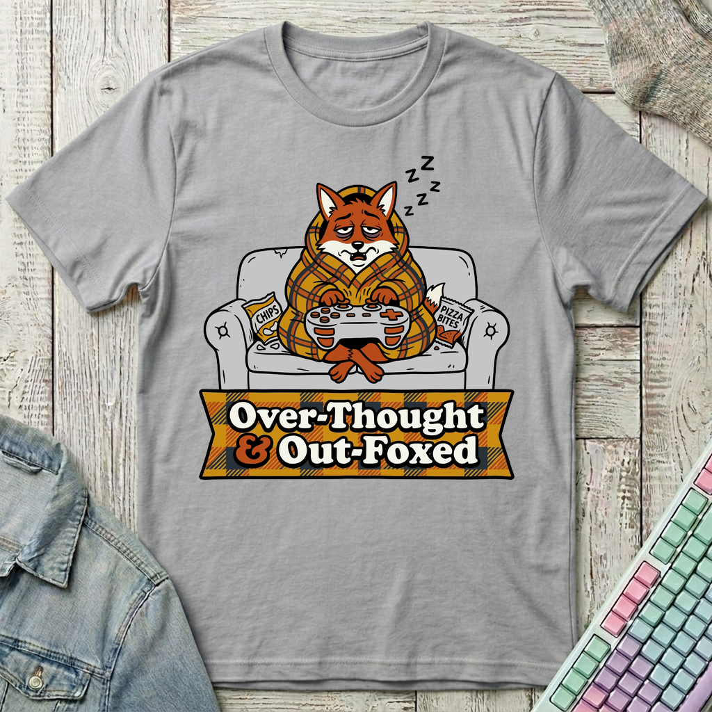 Cozy Fox Game Night T-Shirt - Cozy Fox Game Night_sport_grey