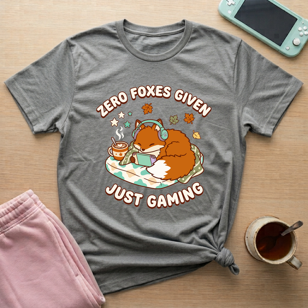 Cozy Fox Gamer T-Shirt - Cozy Fox Gamer_graphite_heather