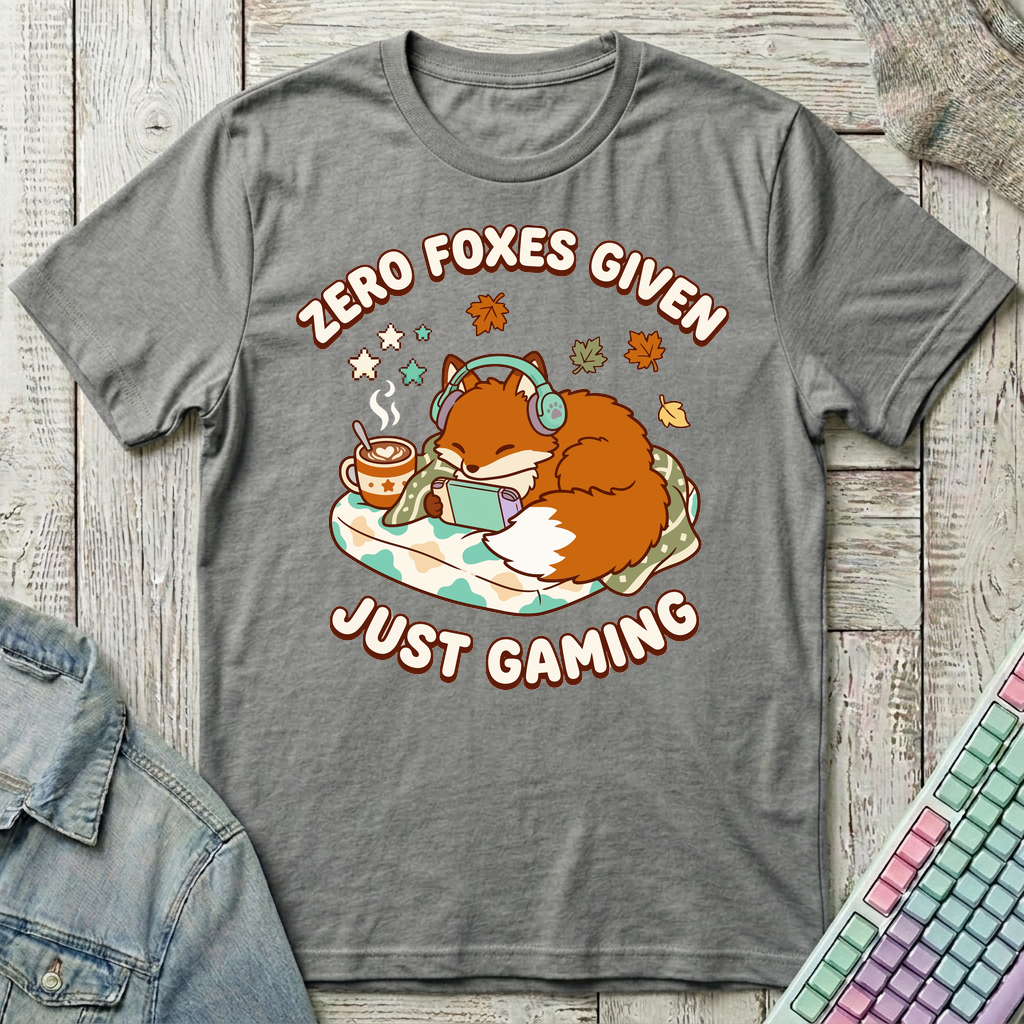 Cozy Fox Gamer T-Shirt - Cozy Fox Gamer_graphite_heather