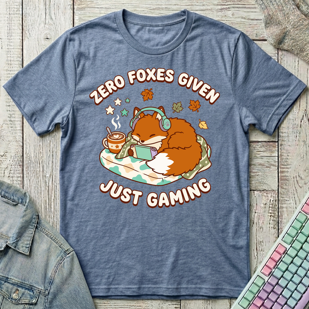 Cozy Fox Gamer T-Shirt - Cozy Fox Gamer_heather_indigo