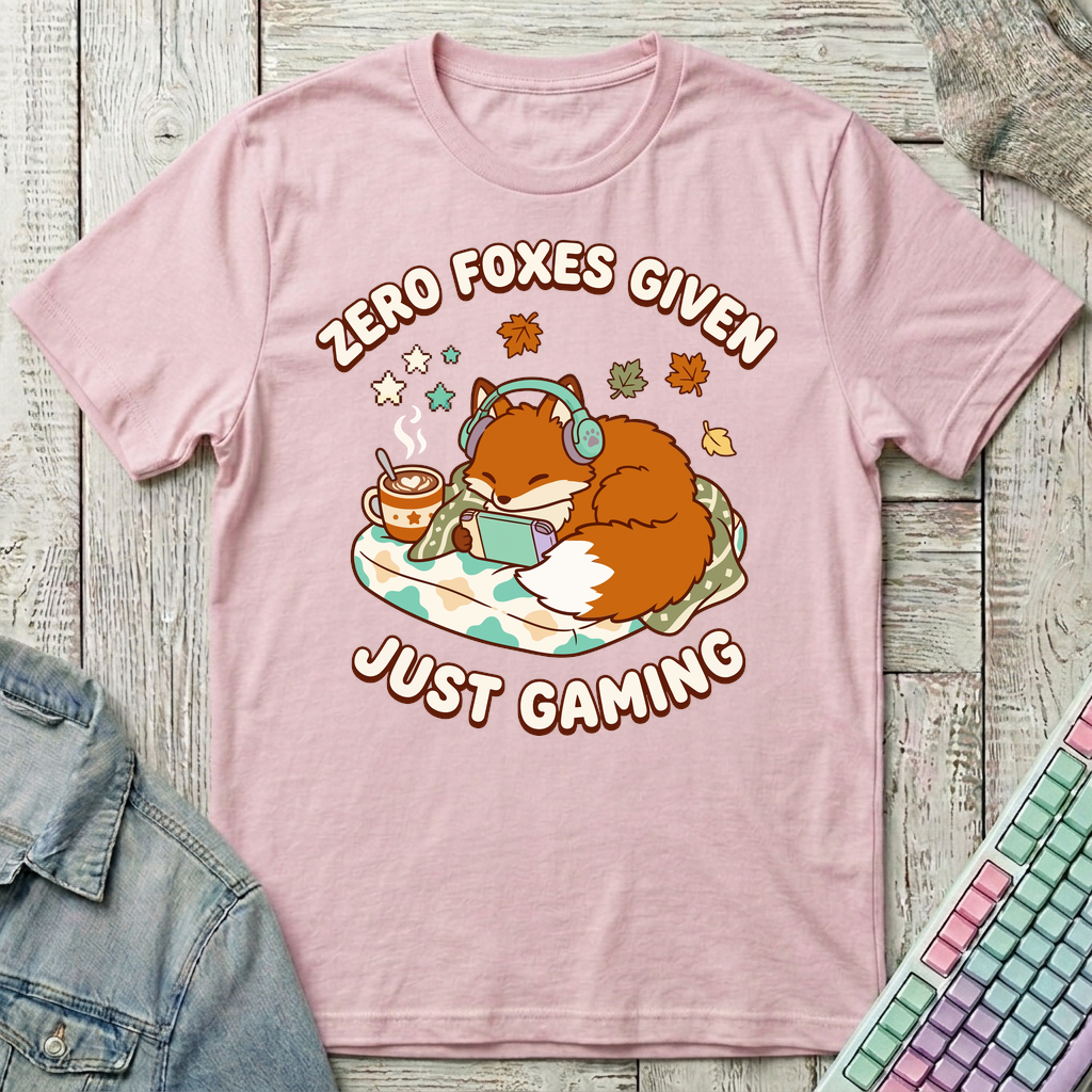 Cozy Fox Gamer T-Shirt - Cozy Fox Gamer_light_pink