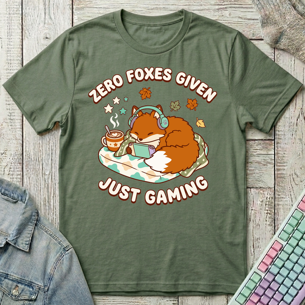 Cozy Fox Gamer T-Shirt - Cozy Fox Gamer_military_green