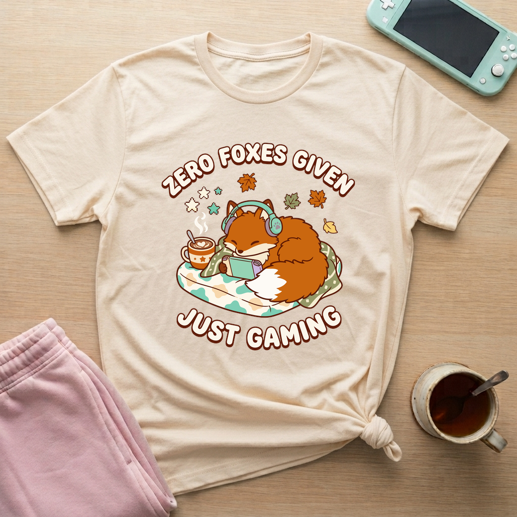 Cozy Fox Gamer T-Shirt - Cozy Fox Gamer_natural