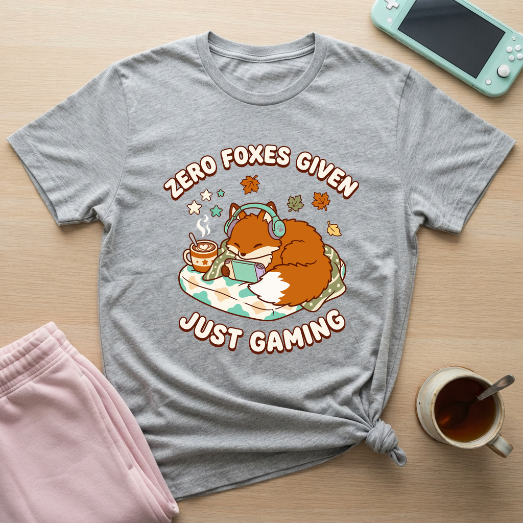 Cozy Fox Gamer T-Shirt - Cozy Fox Gamer_sport_grey