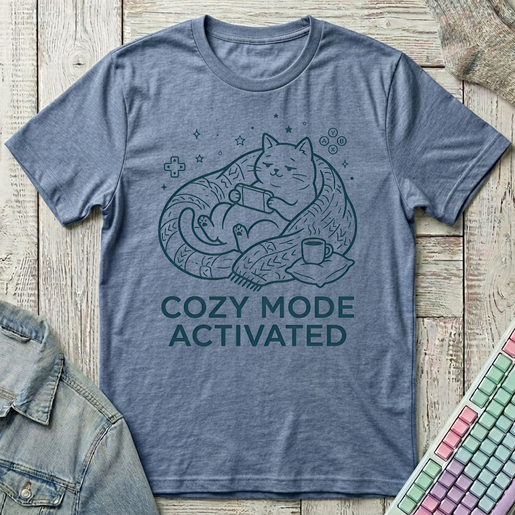 Cozy Game Time T-Shirt - Cozy Game Time_heather_indigo