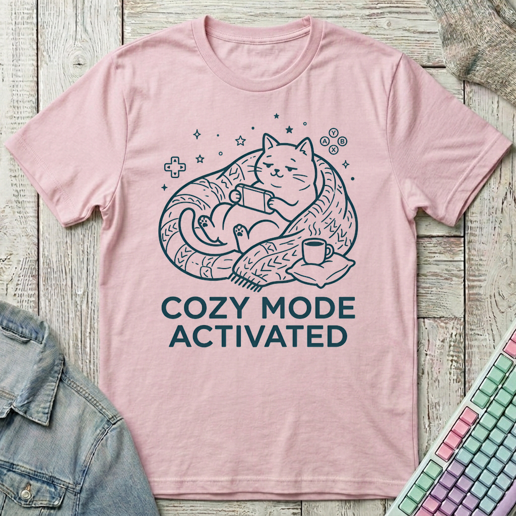 Cozy Game Time T-Shirt - Cozy Game Time_light_pink