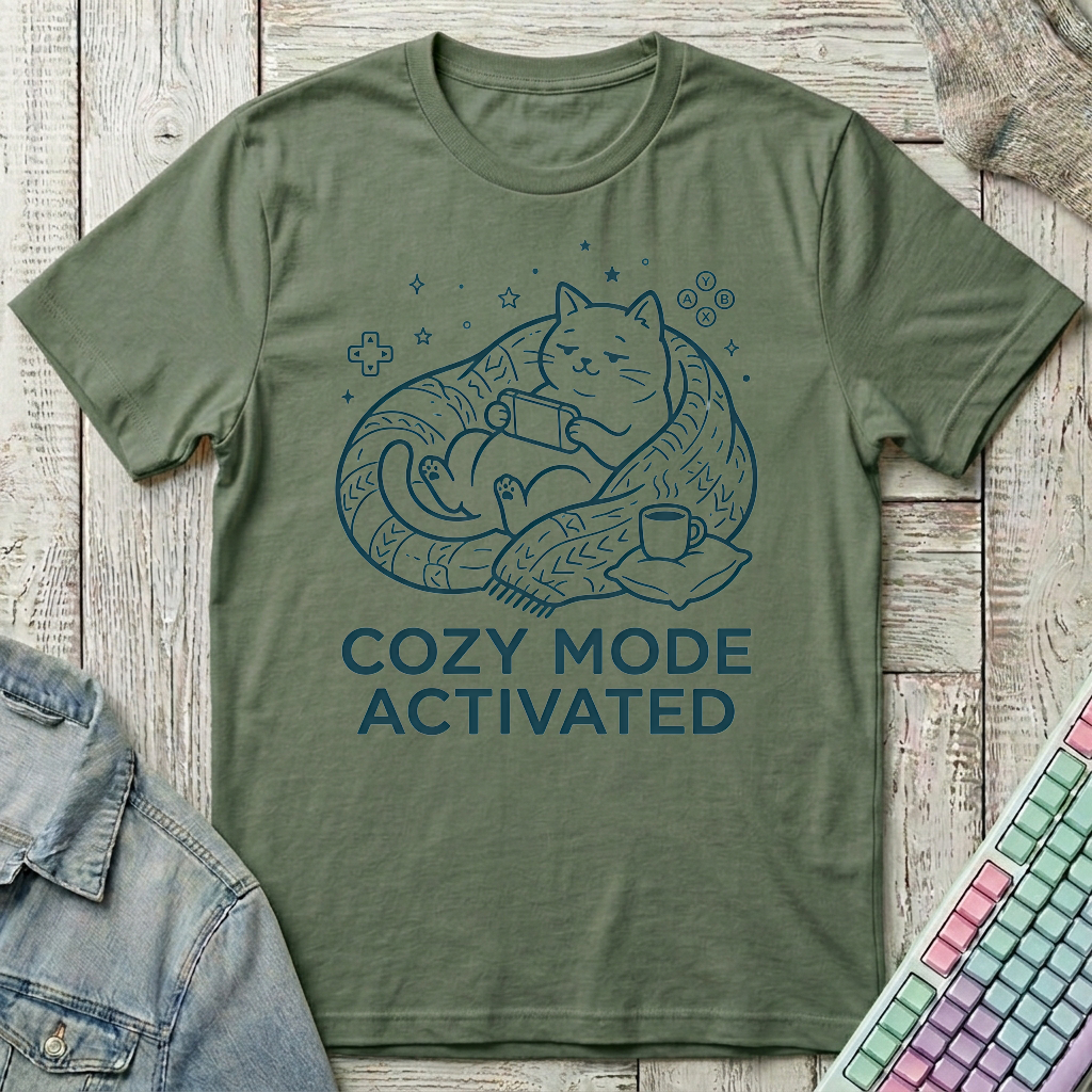 Cozy Game Time T-Shirt - Cozy Game Time_military_green