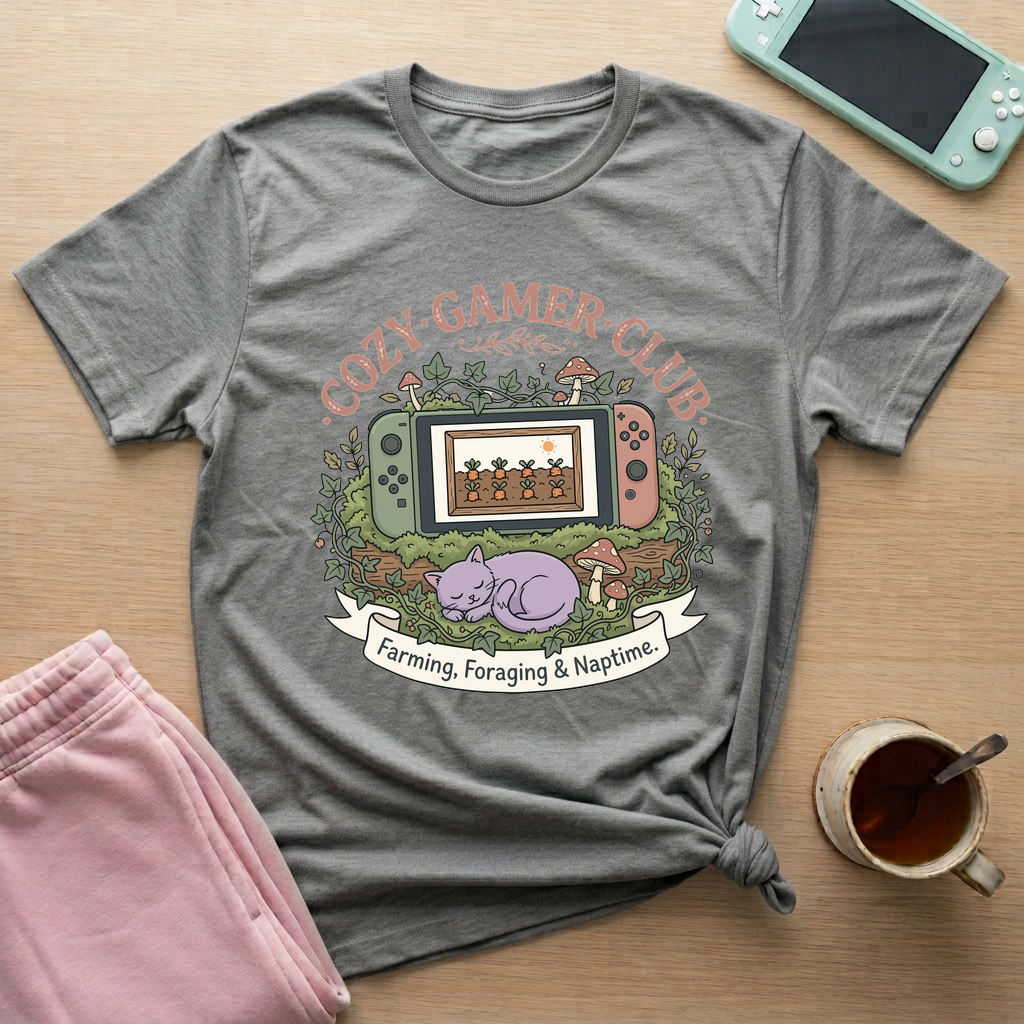 Cozy Gamer Club T-Shirt - Cozy Gamer Club_graphite_heather
