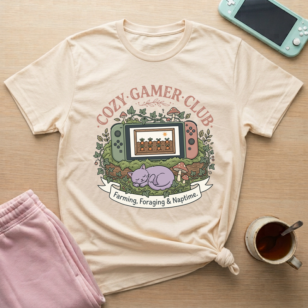 Cozy Gamer Club T-Shirt - Cozy Gamer Club_natural