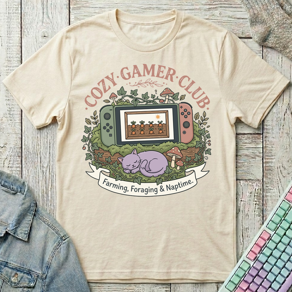 Cozy Gamer Club T-Shirt - Cozy Gamer Club_natural
