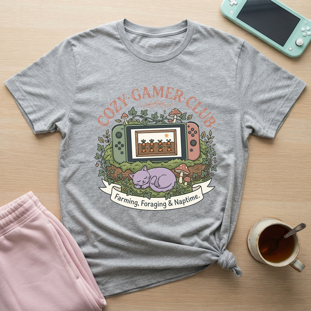 Cozy Gamer Club T-Shirt - Cozy Gamer Club_sport_grey
