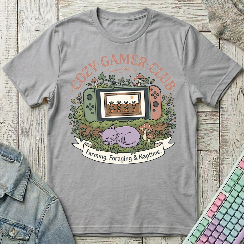 Cozy Gamer Club T-Shirt - Cozy Gamer Club_sport_grey