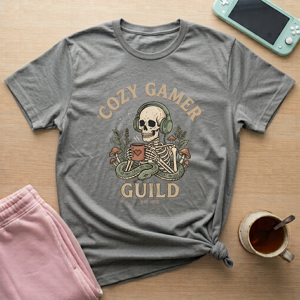 Cozy Gamer Guild T-Shirt - Cozy Gamer Guild_graphite_heather