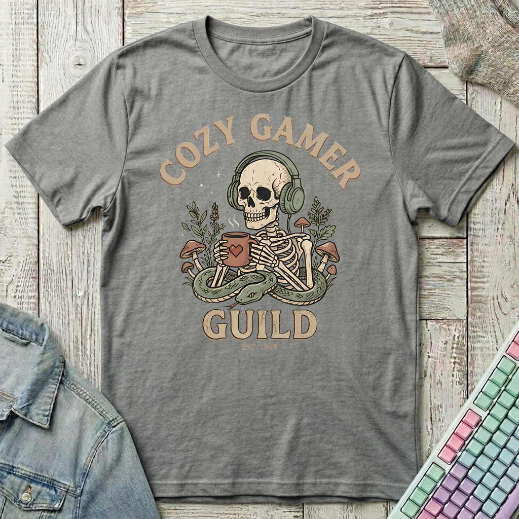 Cozy Gamer Guild T-Shirt - Cozy Gamer Guild_graphite_heather