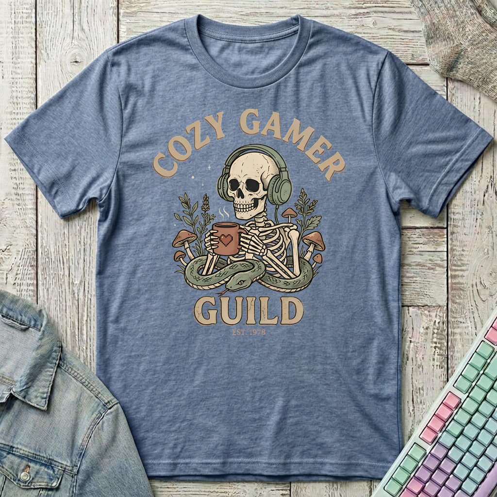 Cozy Gamer Guild T-Shirt - Cozy Gamer Guild_heather_indigo