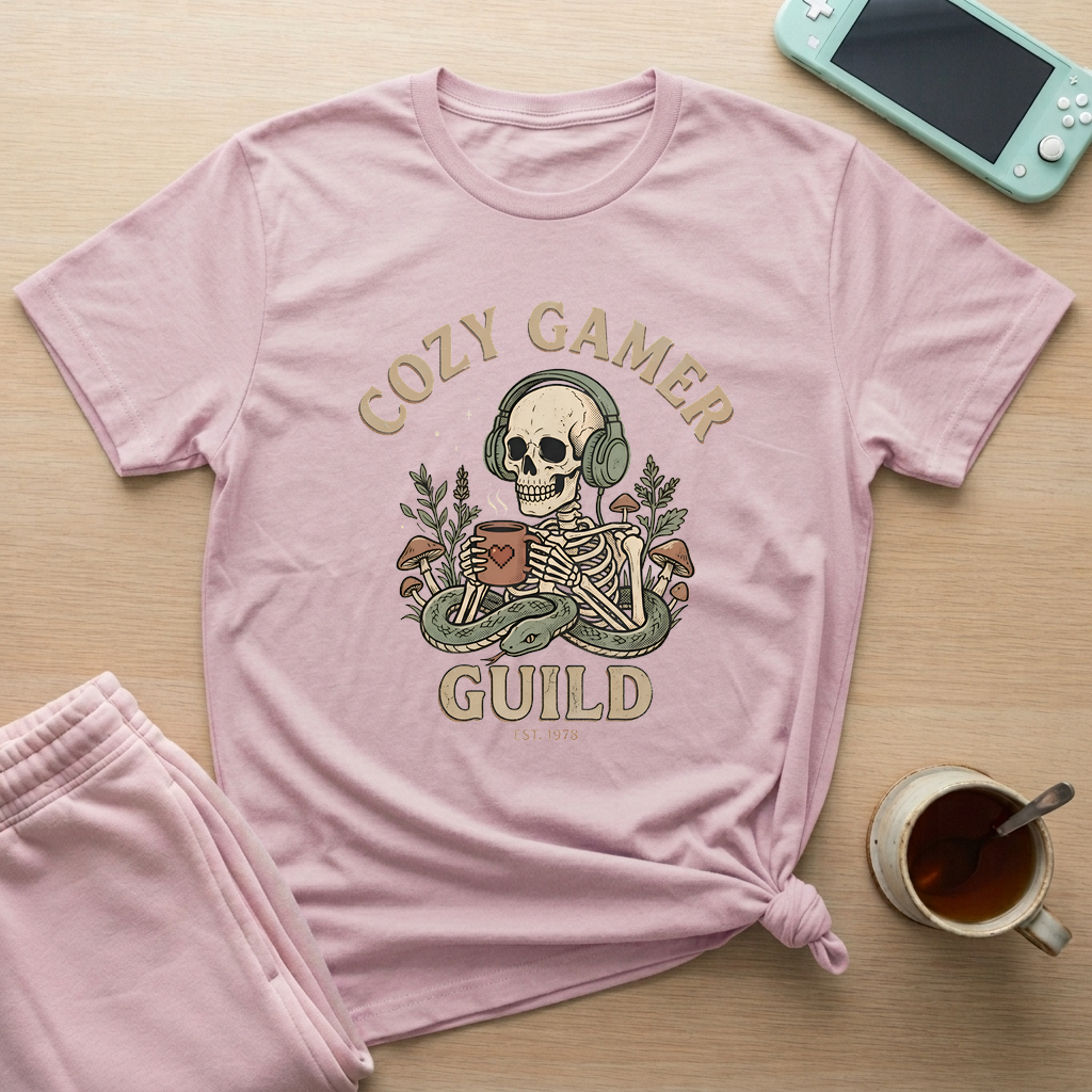 Cozy Gamer Guild T-Shirt - Cozy Gamer Guild_light_pink