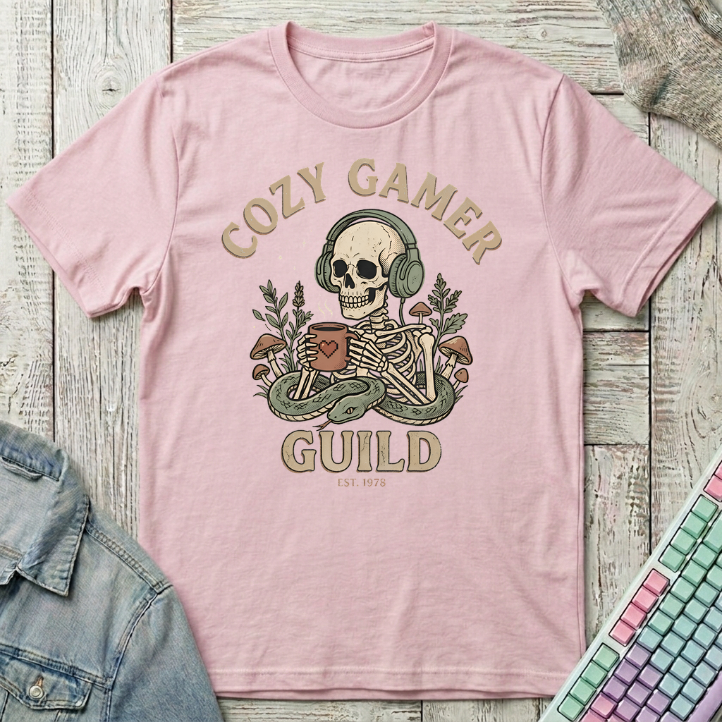 Cozy Gamer Guild T-Shirt - Cozy Gamer Guild_light_pink