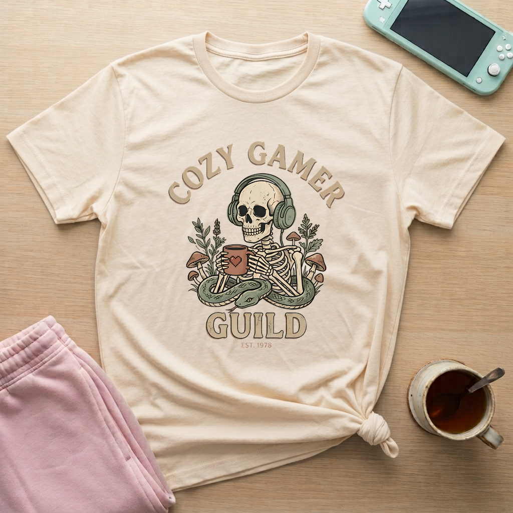 Cozy Gamer Guild T-Shirt - Cozy Gamer Guild_natural
