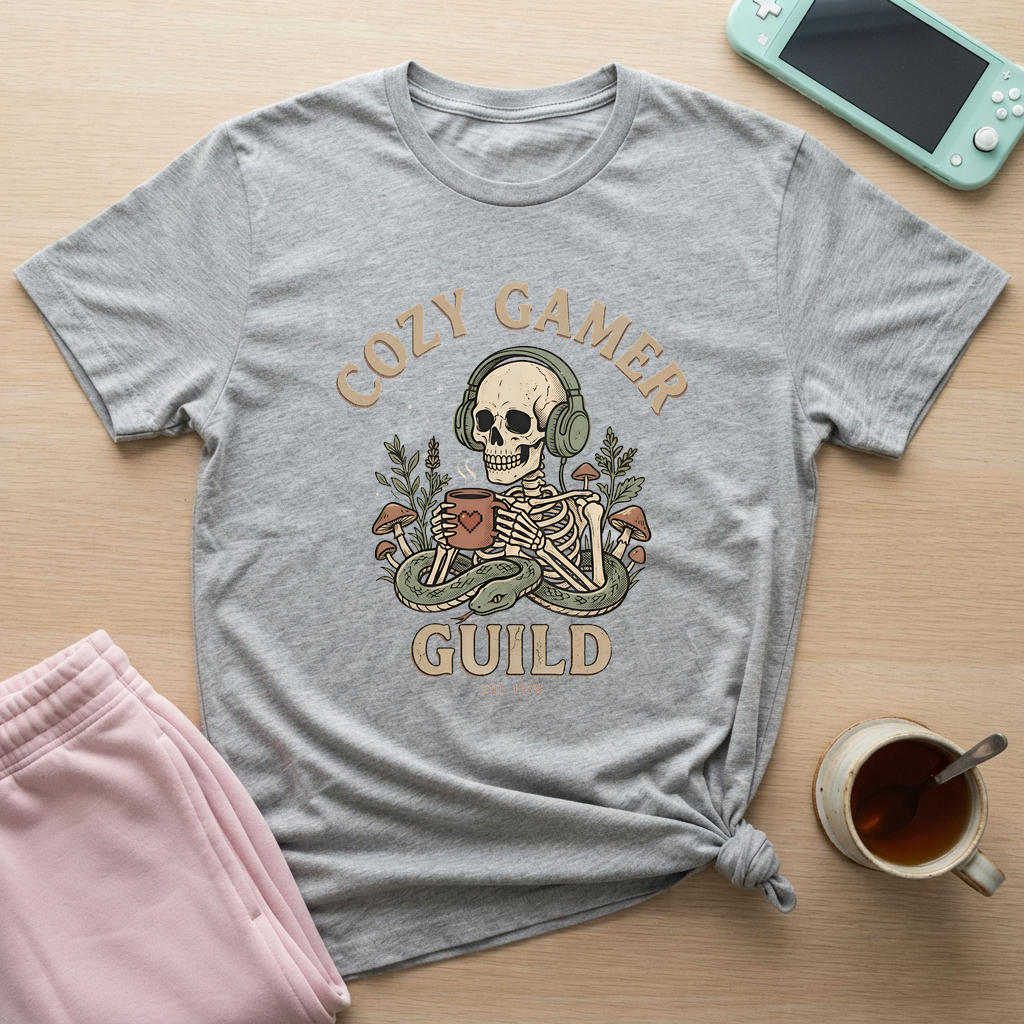 Cozy Gamer Guild T-Shirt - Cozy Gamer Guild_sport_grey