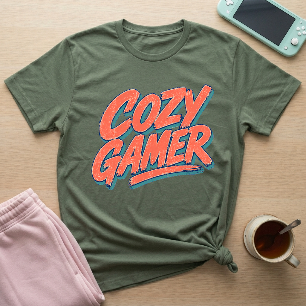 Cozy Gamer T-Shirt - Cozy Gamer_military_green