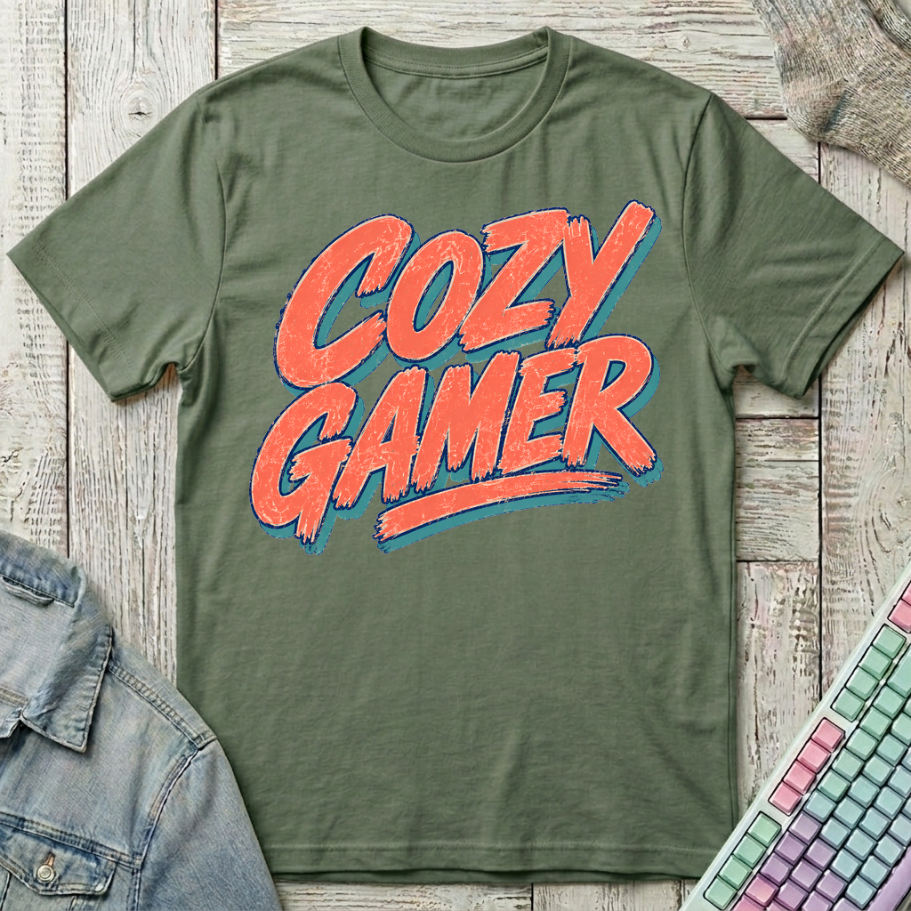 Cozy Gamer T-Shirt - Cozy Gamer_military_green