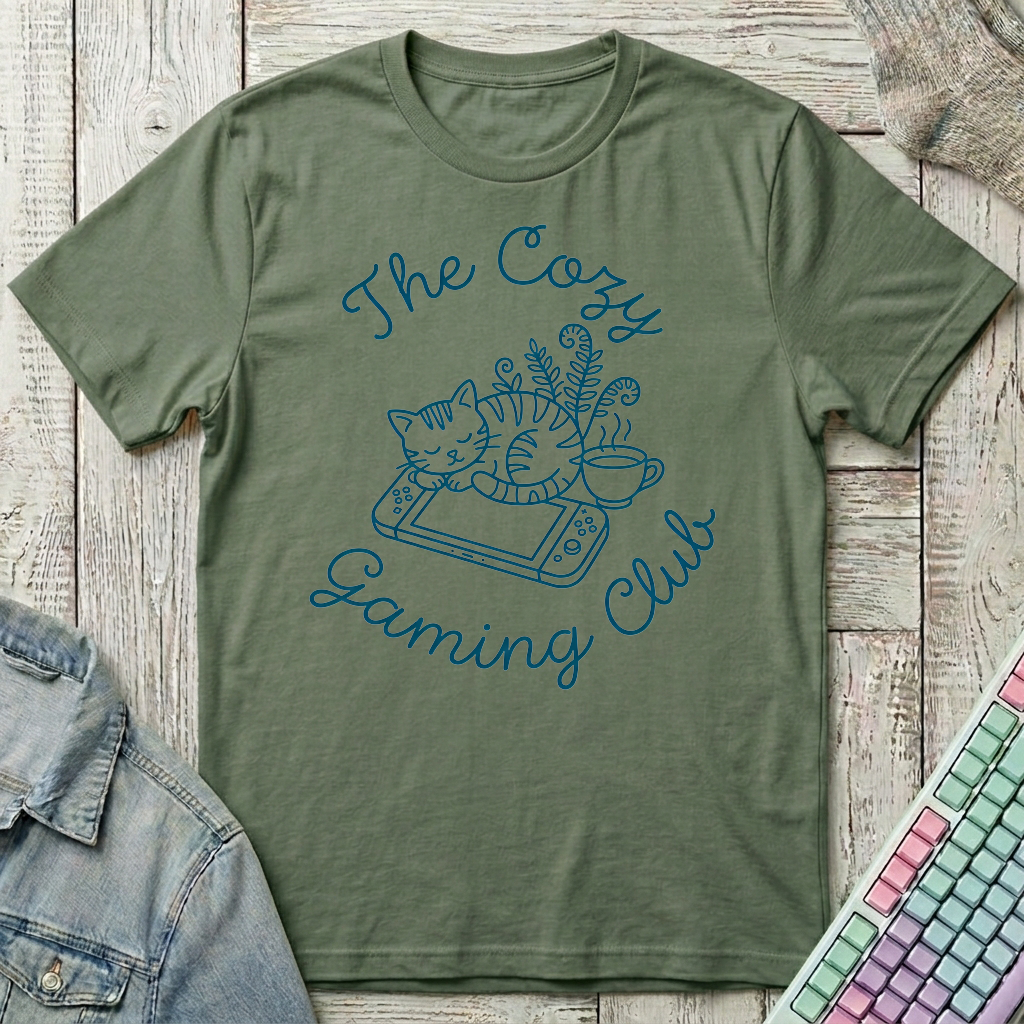Cozy Gaming Club T-Shirt - Cozy Gaming Club_military_green