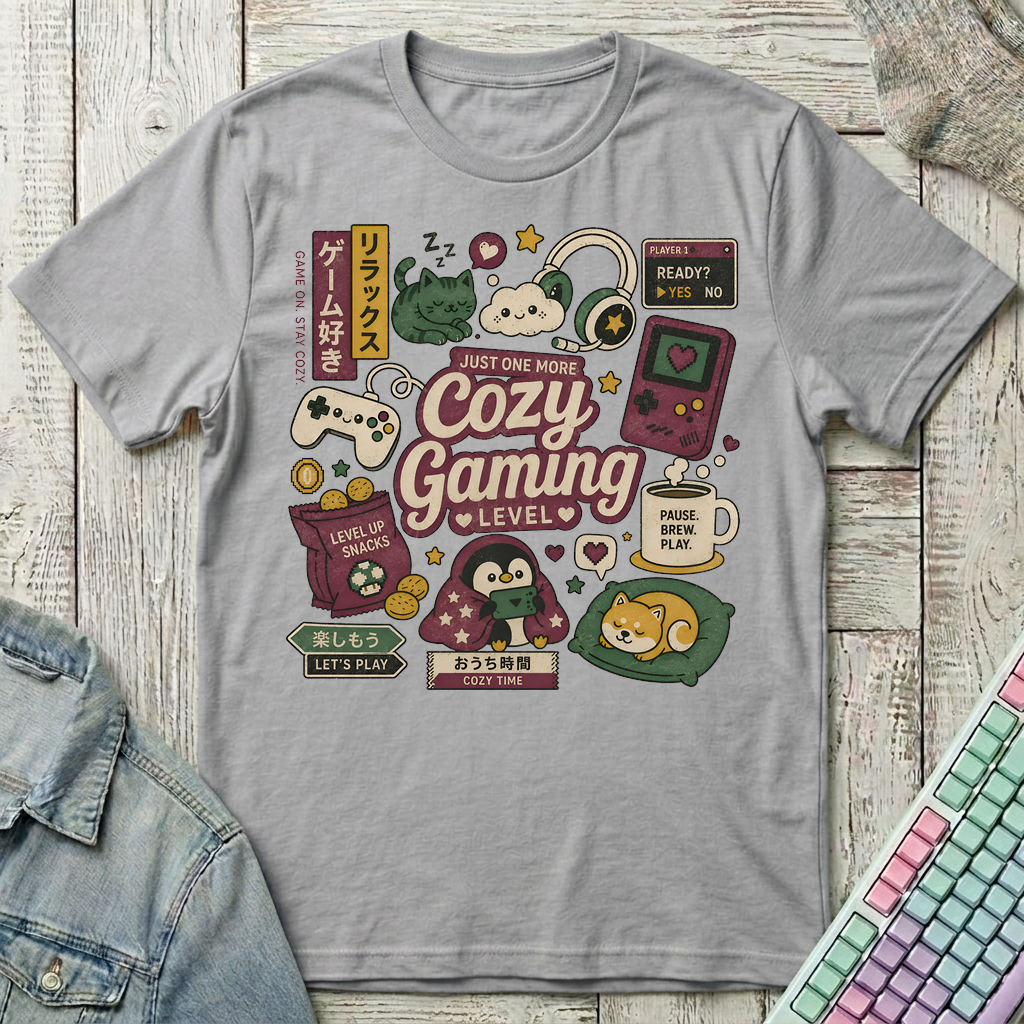 Cozy Gaming Essentials T-Shirt - Cozy Gaming Essentials_sport_grey