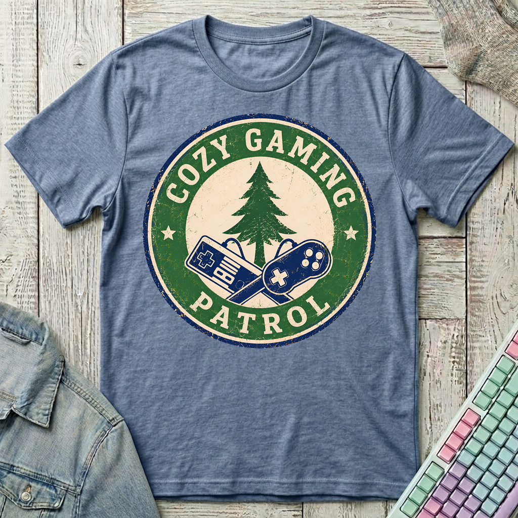 Cozy Gaming Patrol T-Shirt - Cozy Gaming Patrol_heather_indigo