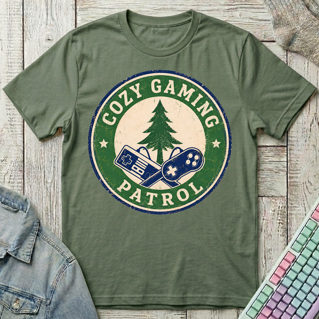 Cozy Gaming Patrol T-Shirt - Cozy Gaming Patrol_military_green