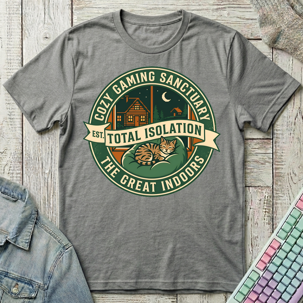 Cozy Gaming Sanctuary T-Shirt - Cozy Gaming Sanctuary_graphite_heather
