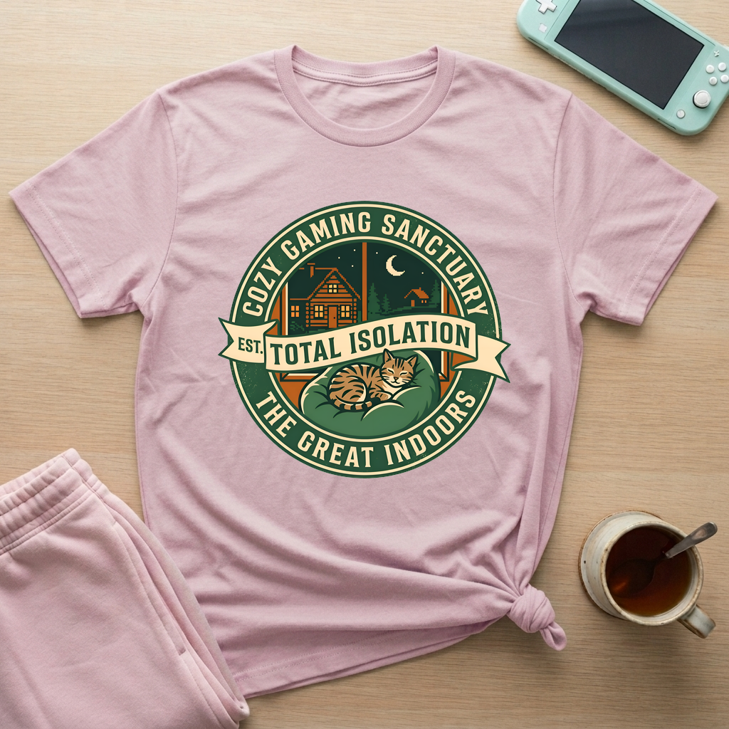 Cozy Gaming Sanctuary T-Shirt - Cozy Gaming Sanctuary_light_pink