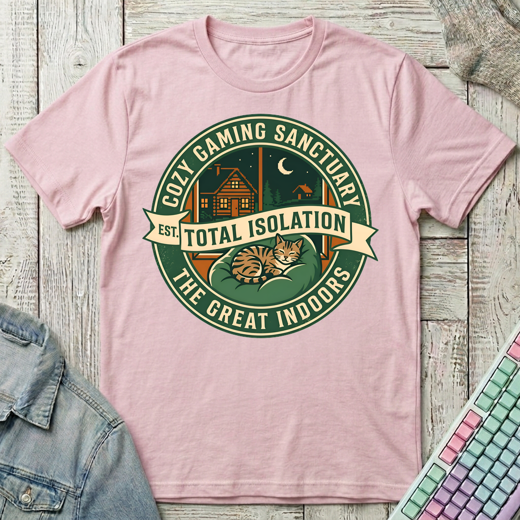 Cozy Gaming Sanctuary T-Shirt - Cozy Gaming Sanctuary_light_pink