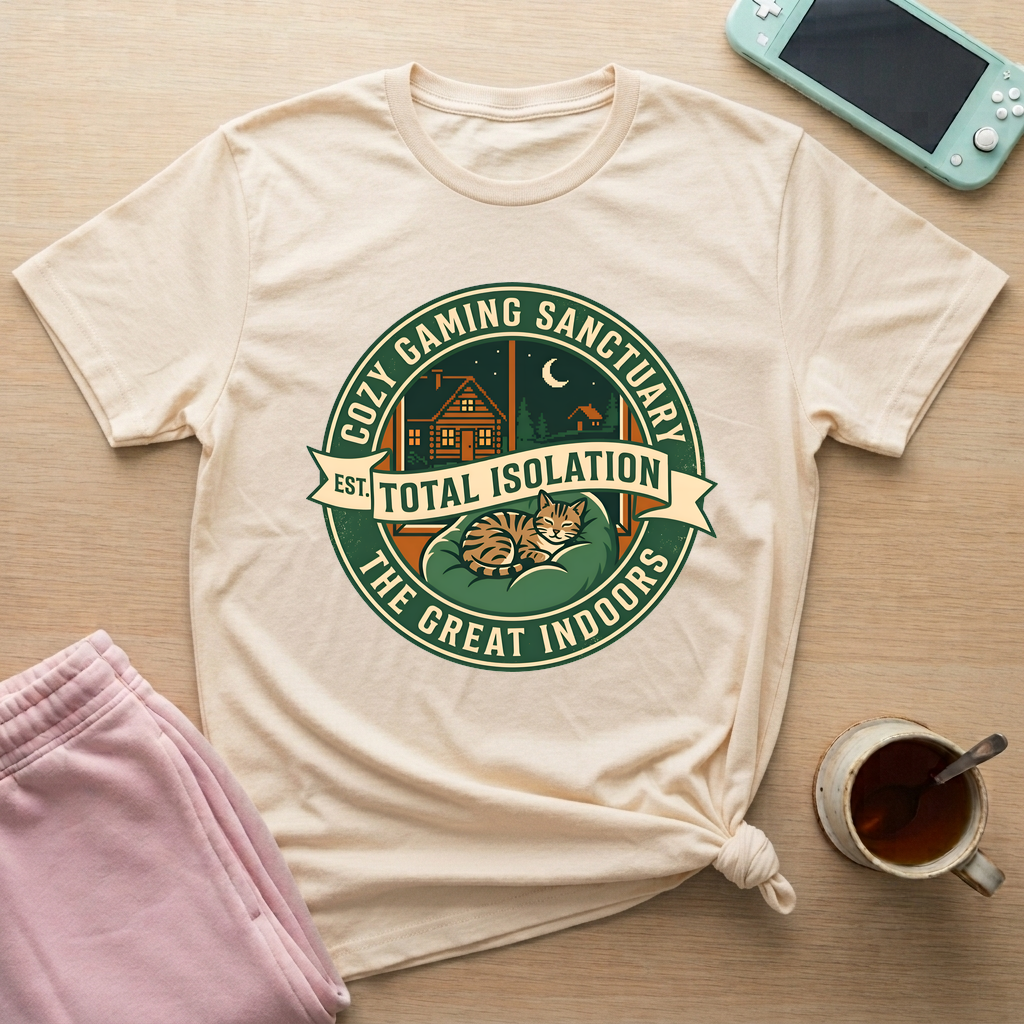 Cozy Gaming Sanctuary T-Shirt - Cozy Gaming Sanctuary_natural