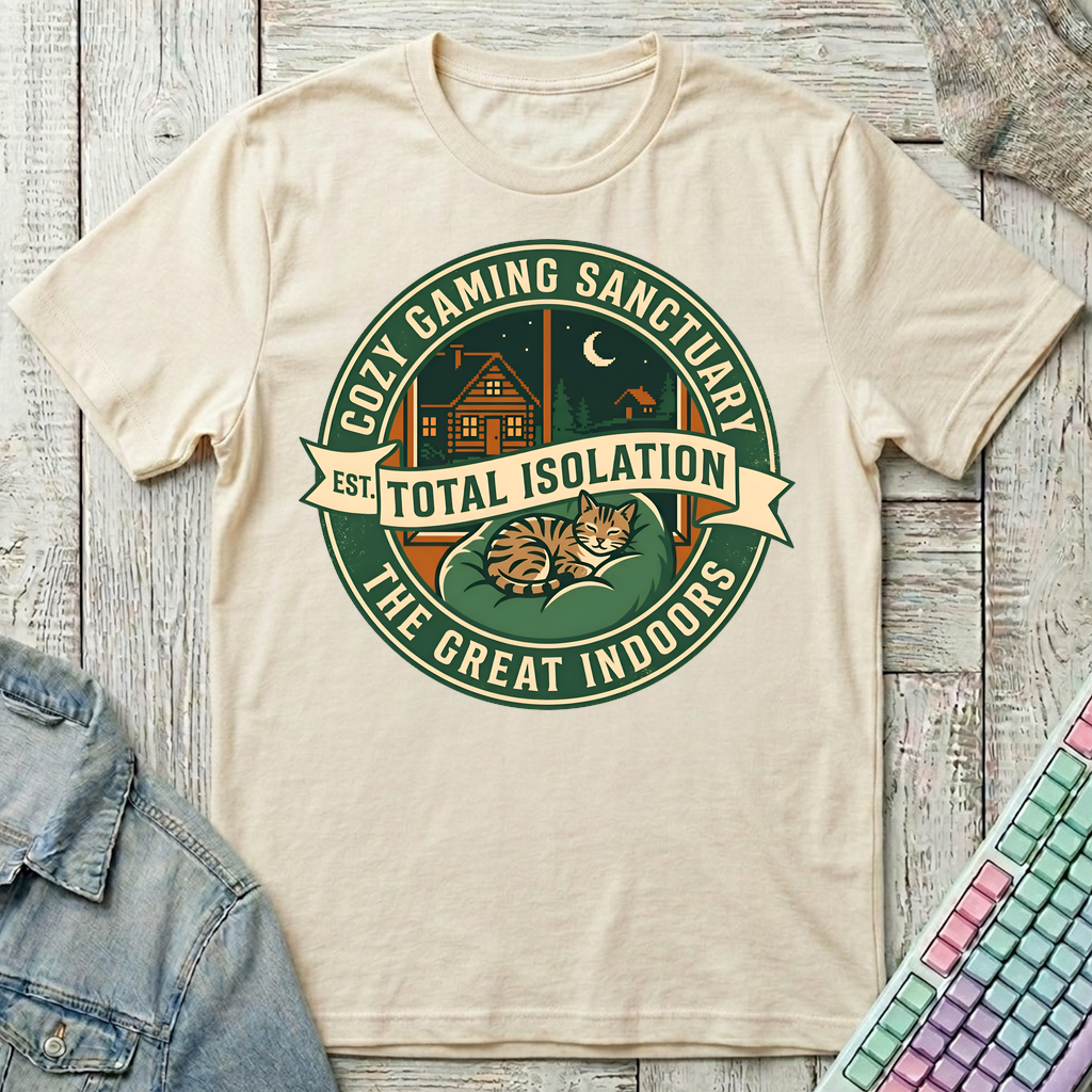 Cozy Gaming Sanctuary T-Shirt - Cozy Gaming Sanctuary_natural