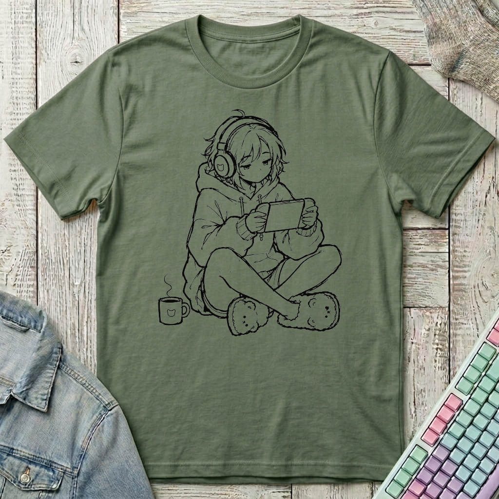Cozy Gaming Session T-Shirt - Cozy Gaming Session_military_green