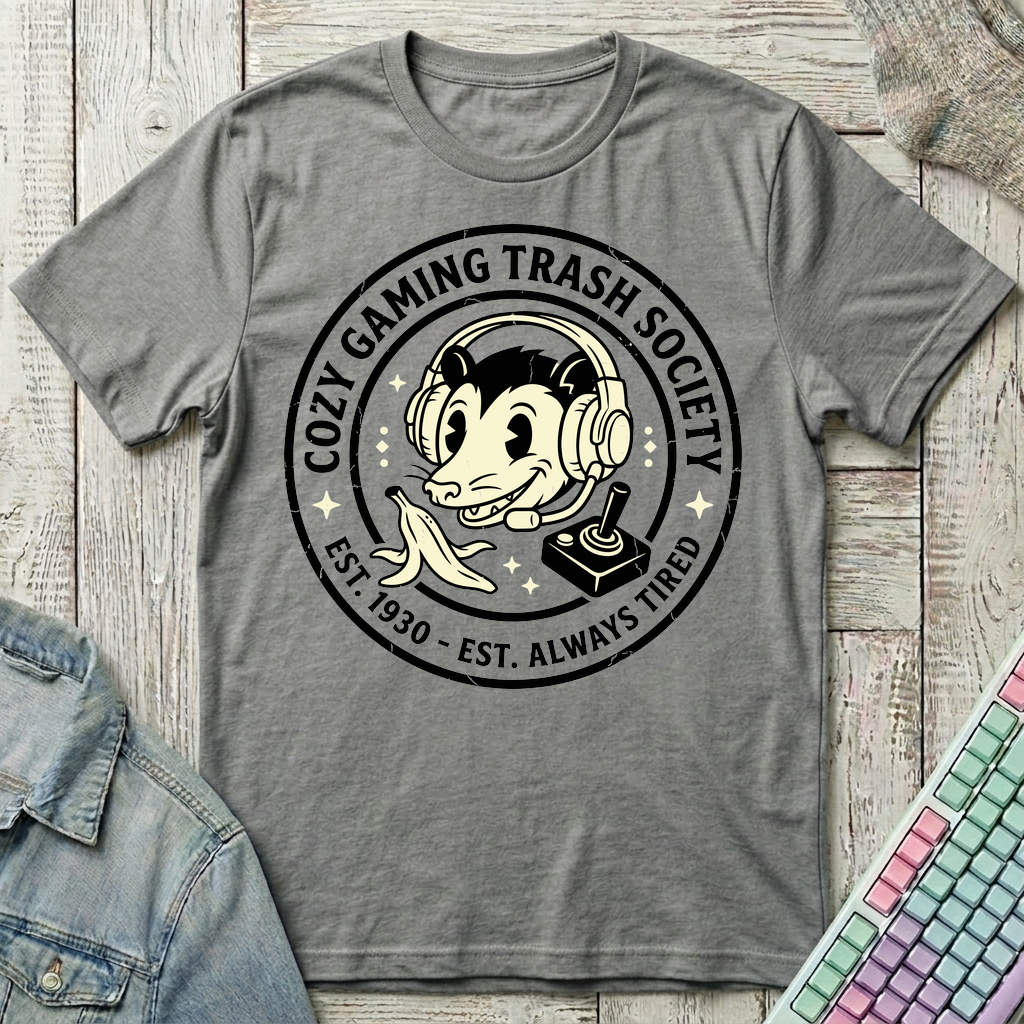 Cozy Gaming Trash T-Shirt - Cozy Gaming Trash_graphite_heather
