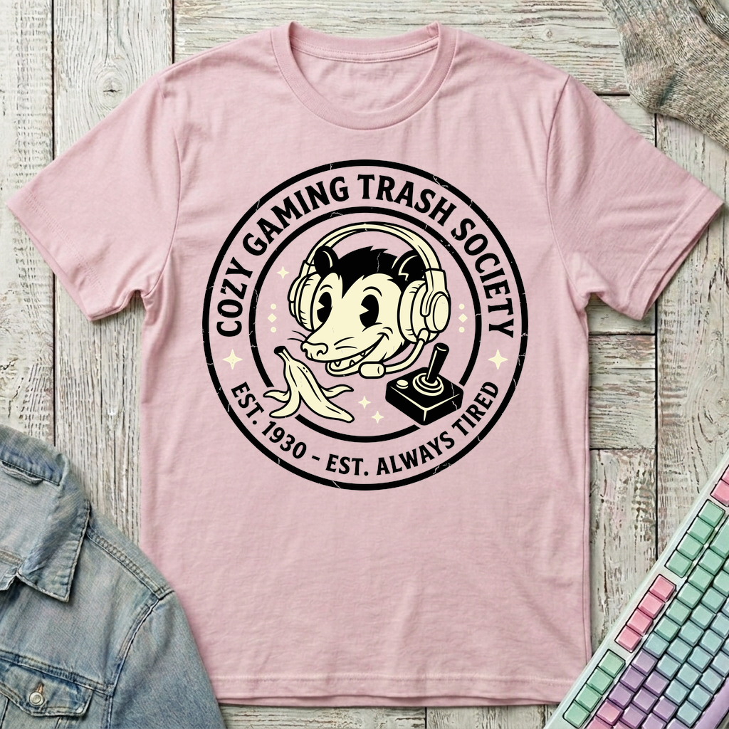 Cozy Gaming Trash T-Shirt - Cozy Gaming Trash_light_pink