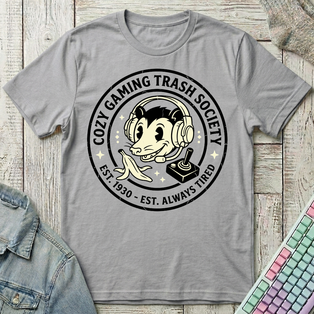 Cozy Gaming Trash T-Shirt - Cozy Gaming Trash_sport_grey