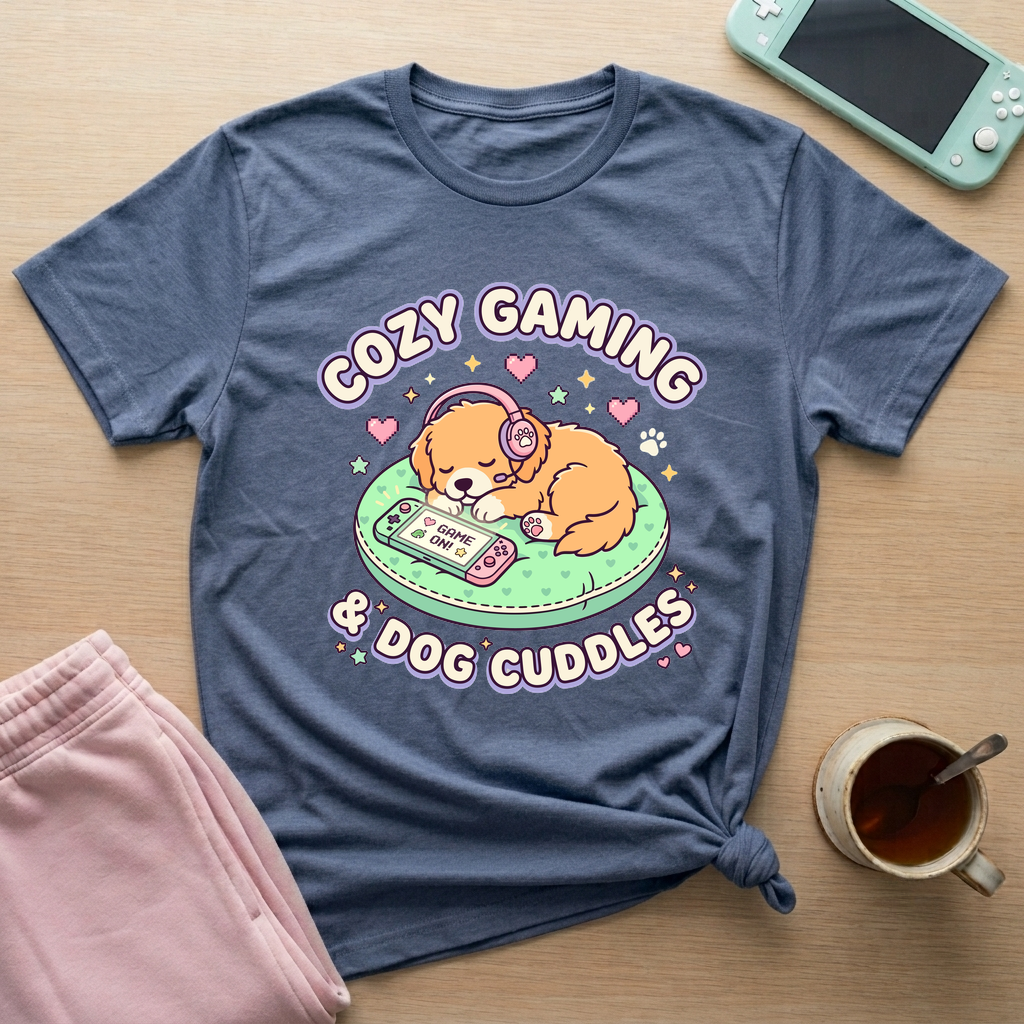 Cozy Gaming and & Cuddle T-Shirt - Cozy Gaming and & Cuddle_heather_indigo
