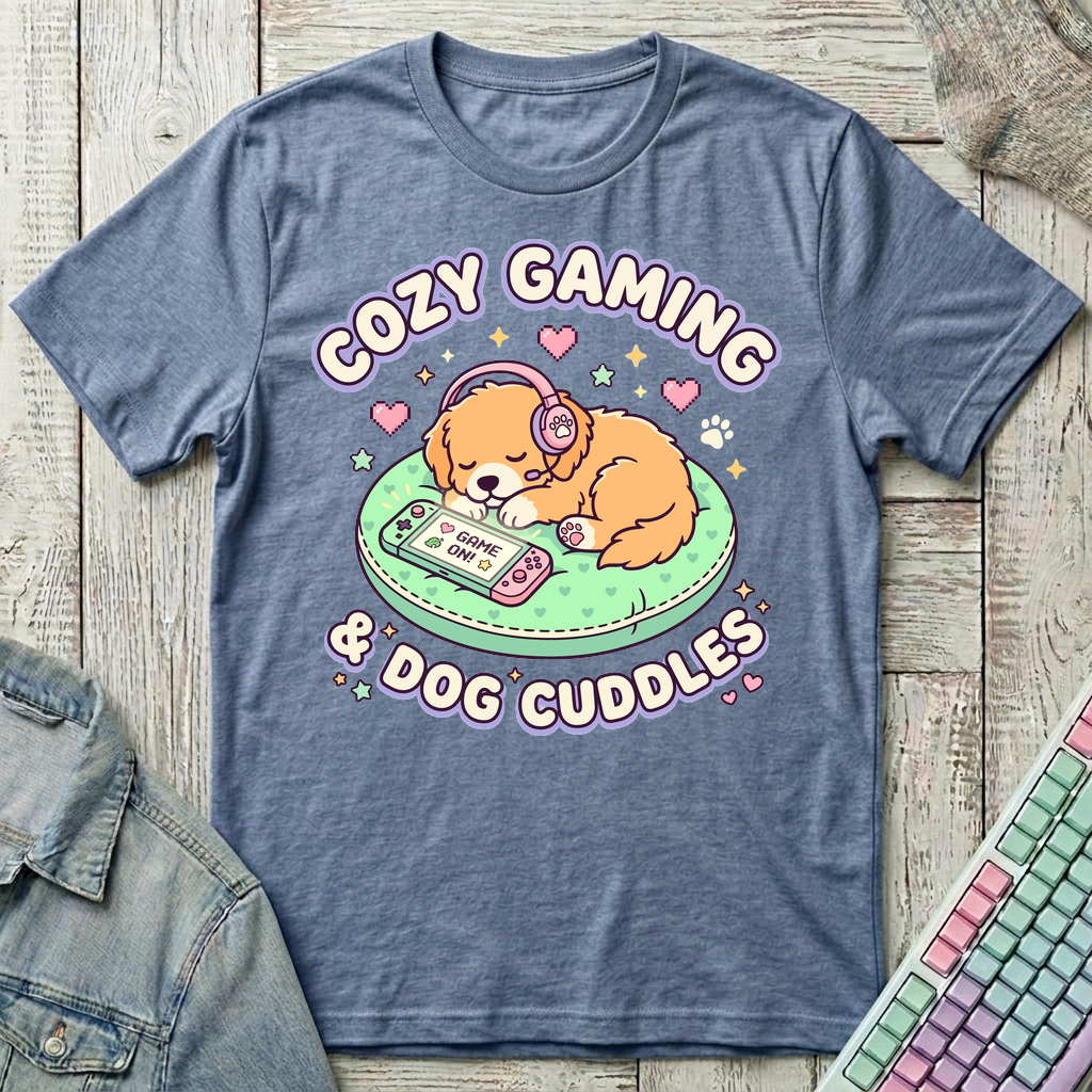 Cozy Gaming and & Cuddle T-Shirt - Cozy Gaming and & Cuddle_heather_indigo