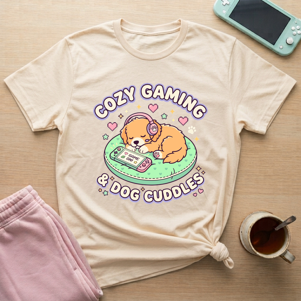 Cozy Gaming and & Cuddle T-Shirt - Cozy Gaming and & Cuddle_natural