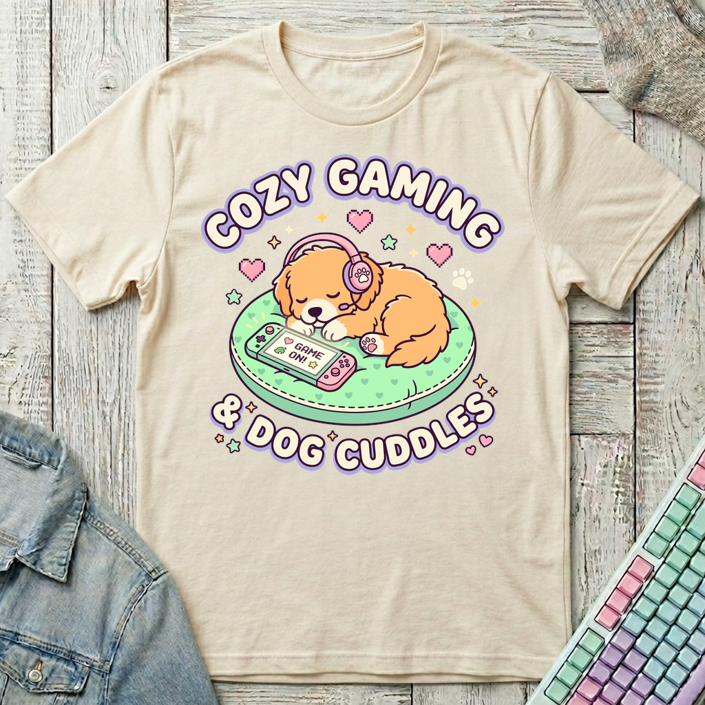 Cozy Gaming and & Cuddle T-Shirt - Cozy Gaming and & Cuddle_natural