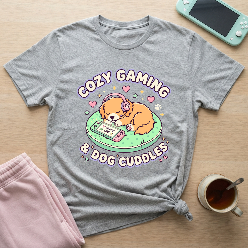 Cozy Gaming and & Cuddle T-Shirt - Cozy Gaming and & Cuddle_sport_grey