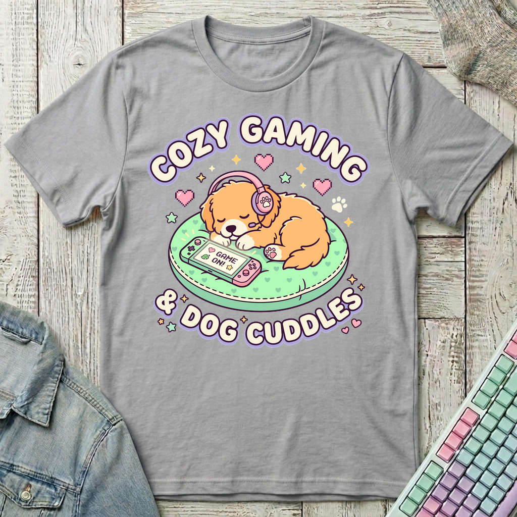 Cozy Gaming and & Cuddle T-Shirt - Cozy Gaming and & Cuddle_sport_grey