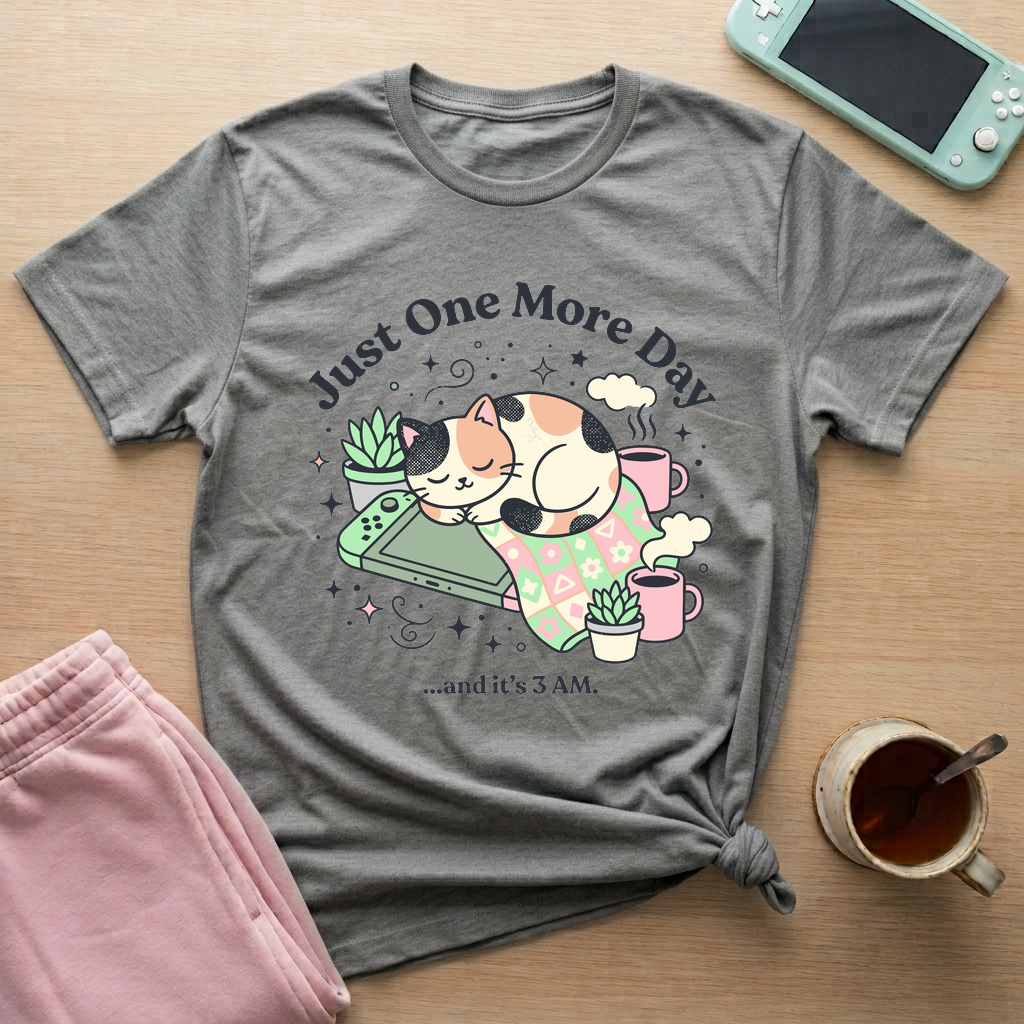 Cozy Gaming at 3AM T-Shirt - Cozy Gaming at 3AM_graphite_heather